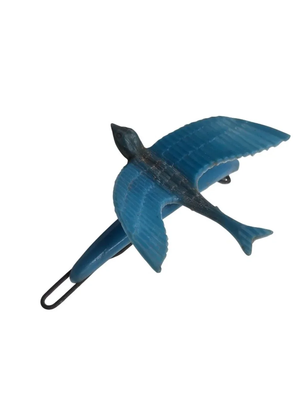 Vintage Bluebird Hair Barrette Clip Blue Swallow Plastic AS IS Retro Happiness